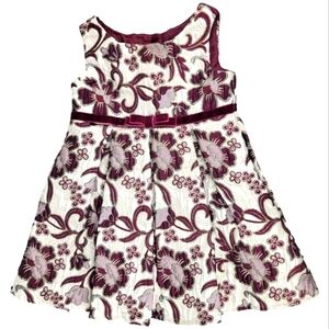 Girls Sweet Heart Rose Floral Applique Dress‎